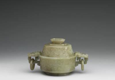 图片[2]-Jade incense burner with handles and dragon decoration, Qing dynasty (1644-1911)-China Archive